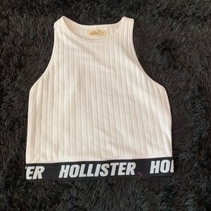 White Cropped Hollister Tank